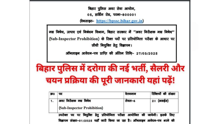 Bihar Daroga Vacancy 2025
