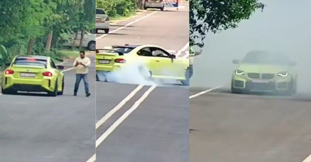 noida luxury car dangerous stunt on road